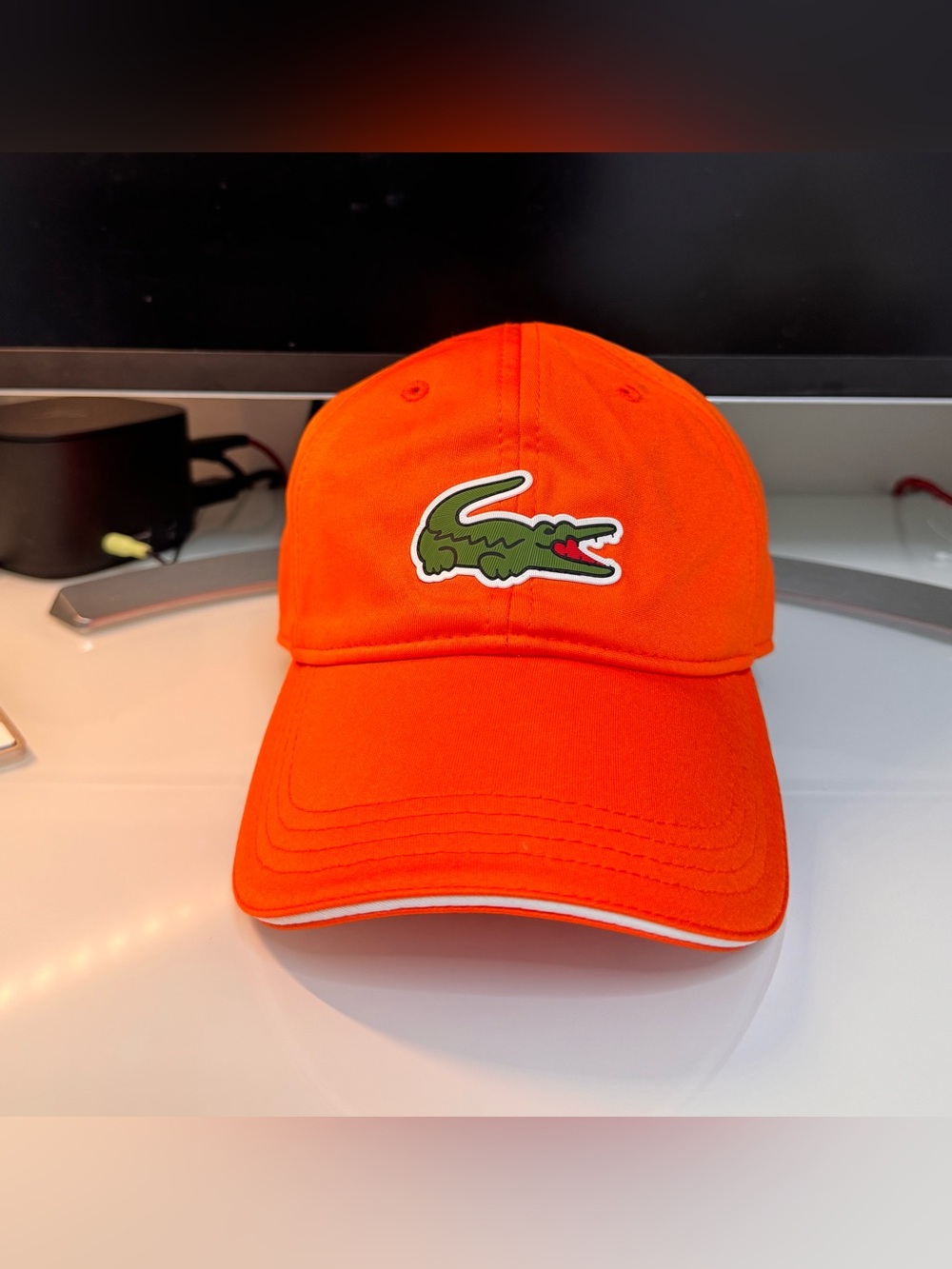 Lacoste Orange Croc Logo Baseball Cap